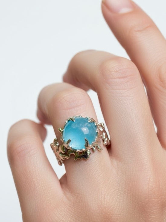 Fiji Jewelry - Genuine Aquamarine Set in 925 Sterling Silver